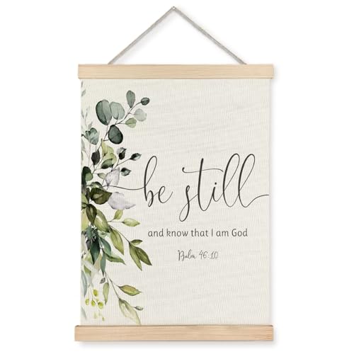 Supwhd Christian Wall Decor for Bedroom Living Room Office, Be Still and Know That I am God Psalm 46 Christian Wall Art Framed, 16x24 - color: Green, size: 24"L x 16"W
