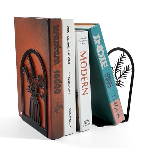 3Pairs Vase Flower Hollow Iron Bookends - color: 3pcs Style a