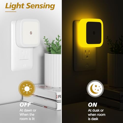 Sujeet Night Light, Night Lights Plug into Wall 8-Pack, Nightlight Plug in Night Light, Dusk to Dawn Night Lamp Led (Amber) - color: Amber