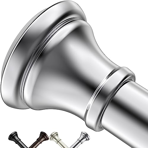 Chrome Tension Shower Curtain Rod – Adjustable 18-39 Inches, Fits 20-38 Inch Spaces, No Drill Rust Resistant Spring Rod for Bathroom, Kitchen, Bedroom, Balcony - color: Chrome, size: 18-39 inch