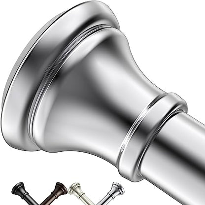 Chrome Tension Shower Curtain Rod – Adjustable 18-39 Inches, Fits 20-38 Inch Spaces, No Drill Rust Resistant Spring Rod for Bathroom, Kitchen, Bedroom, Balcony - color: Chrome, size: 18-39 inch