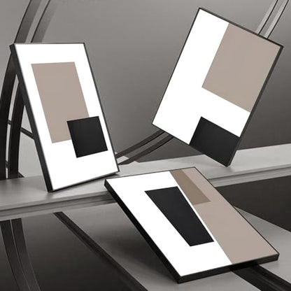 Large Framed Modern Wall Art,Black White Paintings 24 X 32 In X 3 Piece - color: Black White Grayish