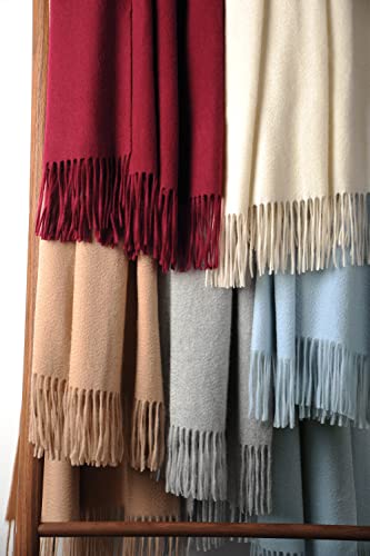 EP Mode 100% Pure Cashmere Throw Blanket for Sofa, Whisper White - color: Whisper White