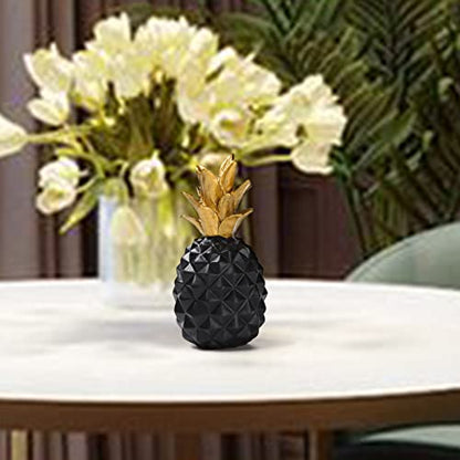 Resin Pineapple Statue, Black Modern Luxury Tabletop Decor, 7.8in (H) - color: Black