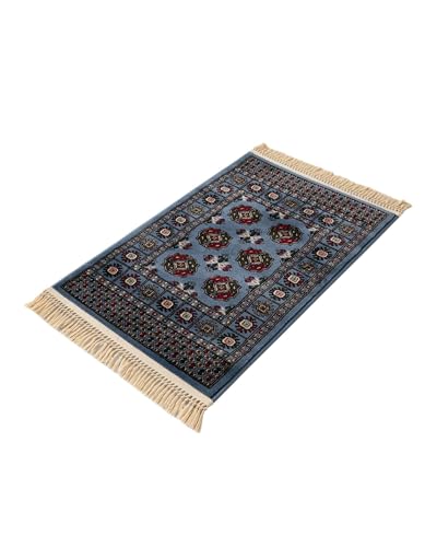 Rugs.com Bokhara Collection Rug – 2x3 Blue Medium-Pile Rug Perfect for Entryways, Kitchens, Breakfast Nooks, Accent Pieces - color: Blue, size: 2' x 3'