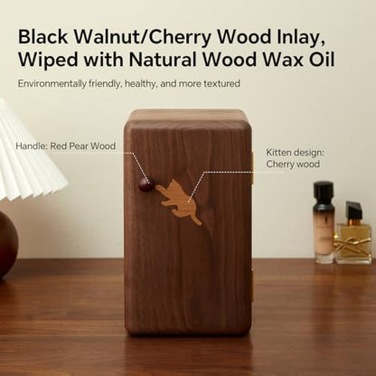 Black Walnut Solid Wood Cabinet Jewelry Box, Large - size: cat