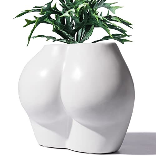 Cute Body Shaped Planter Fun Resin Plant Pots with Drainage Hole - color: Body Shape