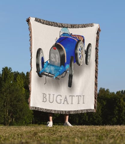 3dRose Classic Bugatti Racing Car Woven Blanket