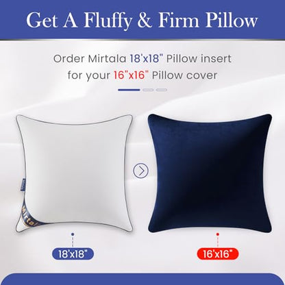 Mirtala 18"x18" Pillow Inserts Set of 2 with 100% Cotton Cover Decorative Square Throw 18" Pillows Living Room, Sofa, Couch, and Bed-White - size: 18 x 18-Inch