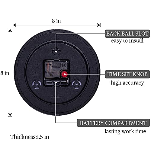 SAC SMARTEN ARTS 8" Silent Quartz Wall Clock Non-Ticking Digital Clock - color: 01 White