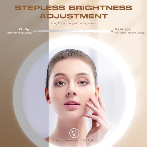 Dienmern Makeup Mirror, 1X/20X Rechargeable Vanity Mirror with Lights - color: Chrome