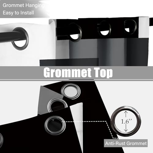 Tyrot Black White Grey Blackout Curtains for Bedroom Living Room 96 inch - color: Grey, size: 42"W x 96"L (Pack of 2)