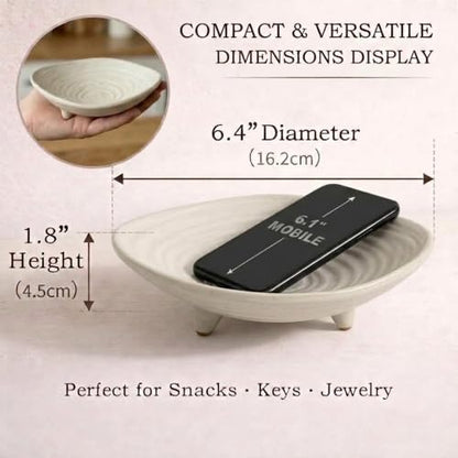 Small Decorative Bowl, 6" Ceramic Key Bowl for Entryway Table - size: 6-Inch