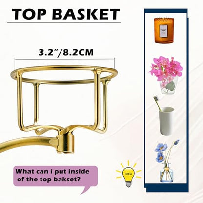 Gold Hand Towel Holder for Bathroom Wall, Towel Hook with Wall Candle Holder,Elegent Towel Ring Rose Gold, Sturdy Towel Rack Wall Mounted Hanger for Bathroom - color: Gold