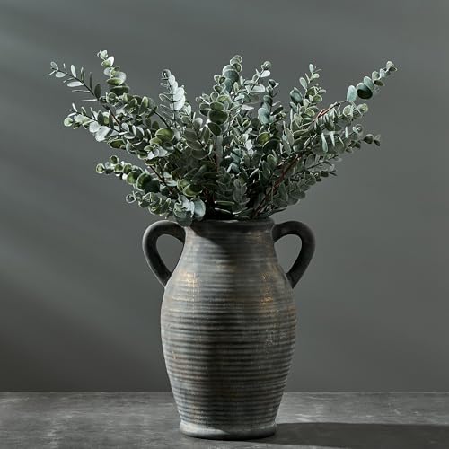 Vaseking Ceramic Rustic Vase, 9.8 inch Farmhouse Vases Home Decor, Bronze - color: Bronze