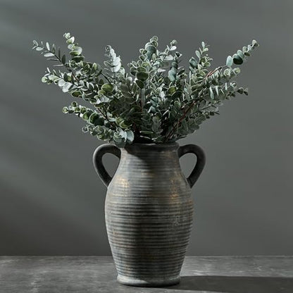 Vaseking Ceramic Rustic Vase, 9.8 inch Farmhouse Vases Home Decor, Bronze - color: Bronze