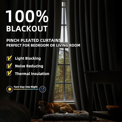 ChrisDowa Natural Blackout Curtains 45 Inches Long 2 Panels for Bedroom - color: Natural Linen, size: 52"W x 45"L (Pack of 2)