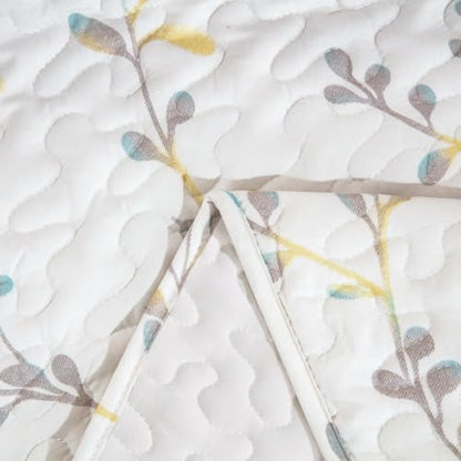 Exclusivo Mezcla 60"x 80" Boho Quilted Throw Blanket, White Quilt Throw - color: Floral White, size: 60 x 80 inch