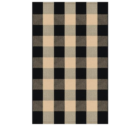 KILOCOCO Buffalo Plaid Checkered Rug 27.5x43 in Brown Black Front Door Rug - color: Brown and Black, size: 2'4" x 3'7" (Rectangular)