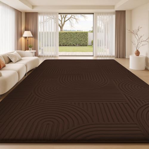Sour Lemon 8x10 Area Rugs for Living Room Bedroom, Brown Rug Large Carpet - color: Coffee, size: 8' x 10' (Rectangular)