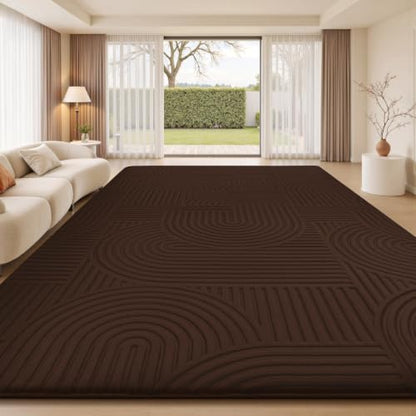 Sour Lemon Area Rugs 9x12 Living Room Bedroom, Brown Rug Large Carpet - color: Coffee, size: 9' x 12' (Rectangular)