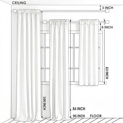 VOGOL Floral Embroidered Sheer Curtains, 52 x 84, 2 Panels, Rod Pocket - color: Matching Sheer, size: 52"W x 84"L (Pack of 2)