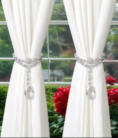 SUQ I OME Luxury Magnetic Curtain Tieback, Crystal Mixed Pearl - color: Pearl Mixed Crystal