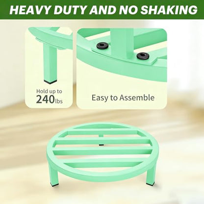 3 Pack 12 Inch Metal Plant Stands Outdoor Indoor Riser,Mint Green - color: 11.81"-Mint Green