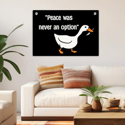 Peace Was Never An Option Goose Flag,Funny Goose Wall Flag Banner Tapestry - color: Multi 0662