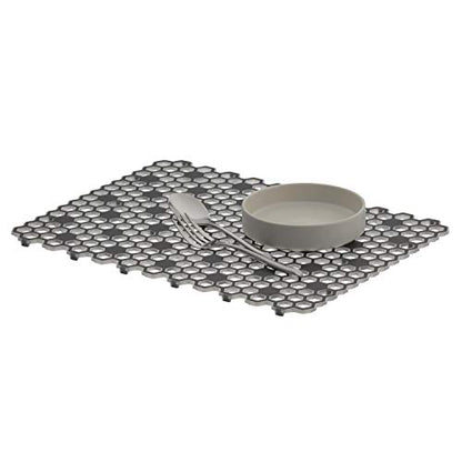 Spectrum Diversified Hexa Raised Feet Quick-Drying Heavy-Duty Protector with Non-Slip Surface, Large Farmhouse Sink Mat, Frost/Gray (Pack of 2) - size: 11.8" x 16" (Pack of 2)