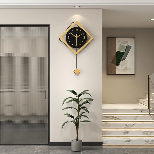 Decorative Wall Clock for Living Room Decor Modern Large Clocks | Analog Battery Operated for Bedroom Kitchen Office Home Classroom Creative Geometric Wall Watch Clock Non Ticking 15x24 inch - size: 15x24 in