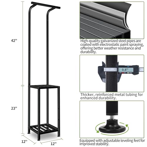 Plant Stand Indoor Outdoor, Heavy Duty Pedestal Stands 12''Lx12''Wx65''H - size: 3-tier