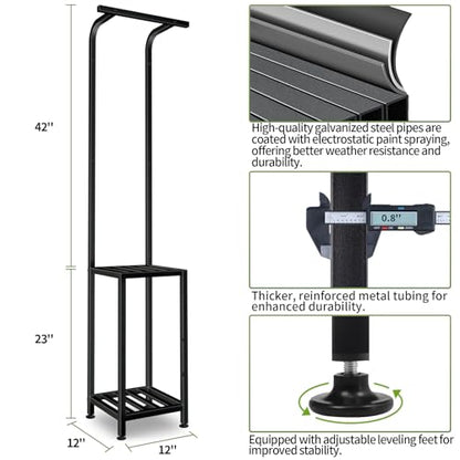 Plant Stand Indoor Outdoor, Heavy Duty Pedestal Stands 12''Lx12''Wx65''H - size: 3-tier