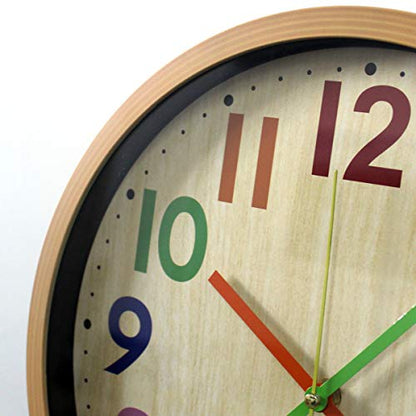 Wall Clock, 12 Inch Easy to Read Silent Non-Ticking Colorful Battery Operated Clock,for Bedroom,Living Room,Kitchen,Office,School Classroom (Yellow) - color: Yellow