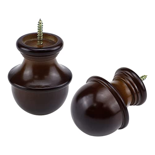 T Tulead Wood Curtain Rod Holders Brown Drapery Rod Holder Pack of 2 - color: Brown-2pcs