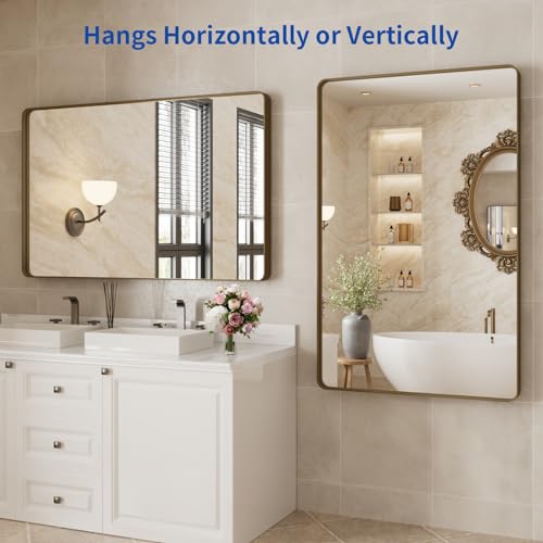 WEER Bathroom Vanity Mirror Bronze 48X30 Inch - color: Bronze, size: 48"L x 30"W