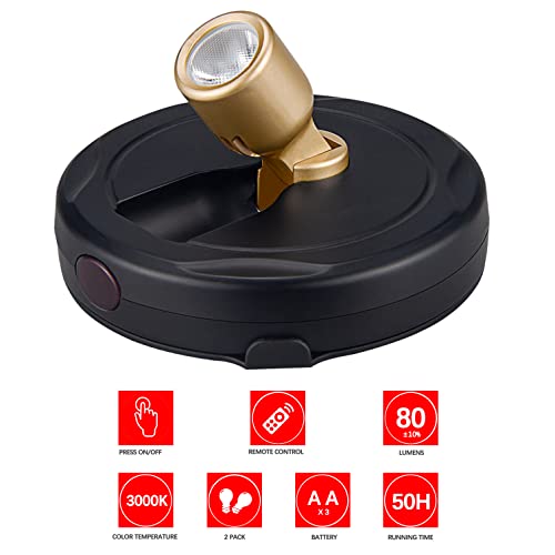 Battery Operated LED Spotlight, Indoor Picture Plant Spot Lights - color: Gold