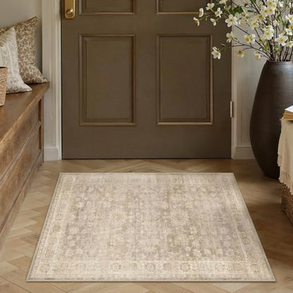 HUGEAR Beige Area Rugs 2x3 Entryway Washable Rug Carpet - color: Retro Beige, size: 2' x 3' (Rectangular)