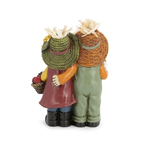 Hodao Fall Scarecrow Family Figurine, Autumn Harvest Thanksgiving Decor - color: Scarecrow Family Figurines