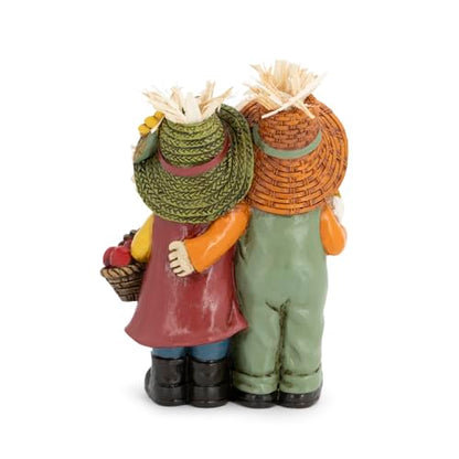 Hodao Fall Scarecrow Family Figurine, Autumn Harvest Thanksgiving Decor - color: Scarecrow Family Figurines
