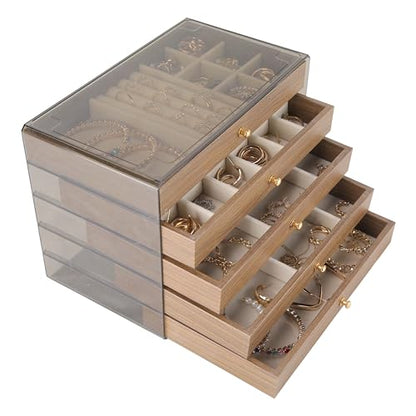 Stackable Jewelry Organizer Box - size: 5 Drawers
