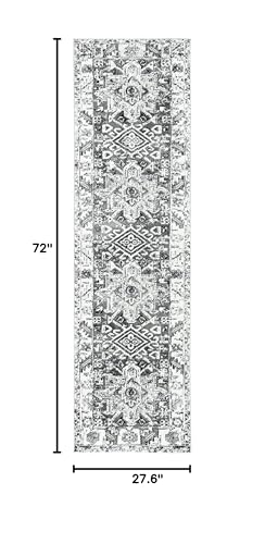 SAFAVIEH Vintage Hamadan Collection Runner Rug - 2'3" x 6', Grey & Ivory, Traditional Persian Design, Non-Shedding & Easy to Clean, Ideal for Hallway, Foyer, Entryway, Bedroom (VTH211G) - color: Grey/Ivory, size: 2'3" x 6' (Runner)