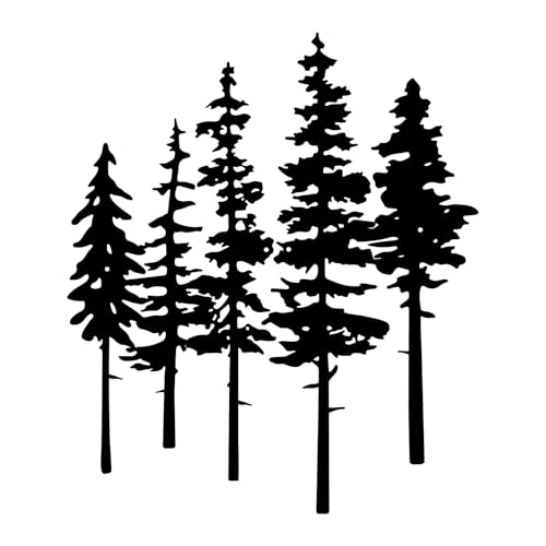 ESTART Metal Pine Tree Wall Art, Metal Tree Wall Decor - color: Black