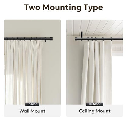 Zeerobee Curtain Rods for Windows 32 to 72 Inch, Black Curtain Rod - color: Black, size: 32"-72"