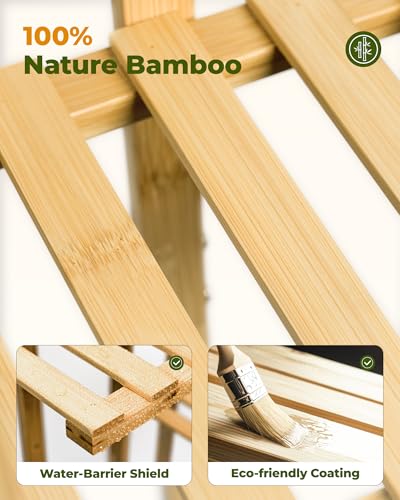Bamworld Bamboo Plant Stand Indoor 6 Tiered Plant Shelf, Natural 48 Inch - color: Natural