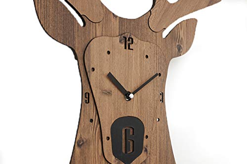 Stephanie Imports Modern Minimalist Reindeer Light Wall Clock - color: Reindeer Light