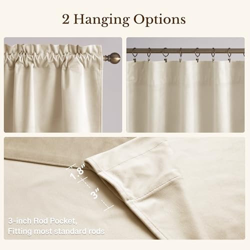 StangH Beige Window Valance Curtains 52x18 Inch, 1 Panel - color: Beige, size: 52"W x 18"L (Pack of 1)