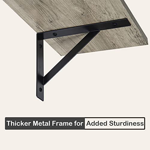 DINZI LVJ Wall Shelves, 23.6" Long Floating Shelves with Metal Brackets - color: Grey Wash, size: 23.6 Inch