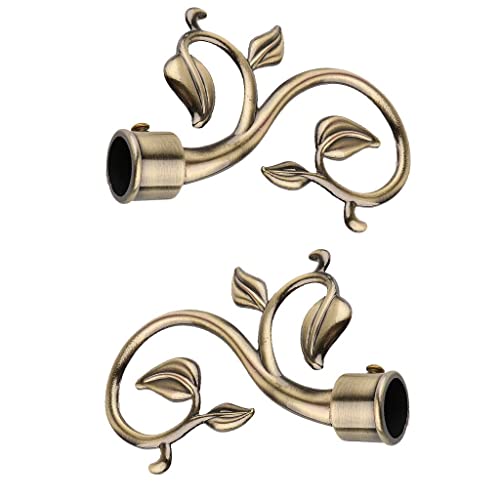 1 Pair Decorative Curtain Drapery Rod/Pole Finials Ends for 22mm Curtain Poles - Bronze, as described