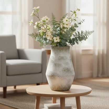 Grey Rustic Ceramic Vase, 11 Inch - color: Rustic Gray, size: 11 inch